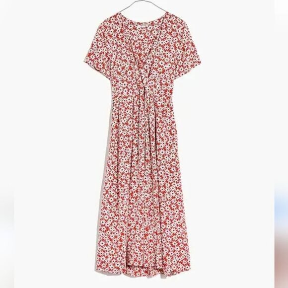 Madewell Clara Midi Short Sleeve Dress in Russet Falling Daisies Medium - Picture 13 of 13